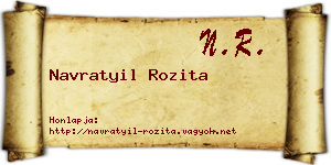 Navratyil Rozita névjegykártya